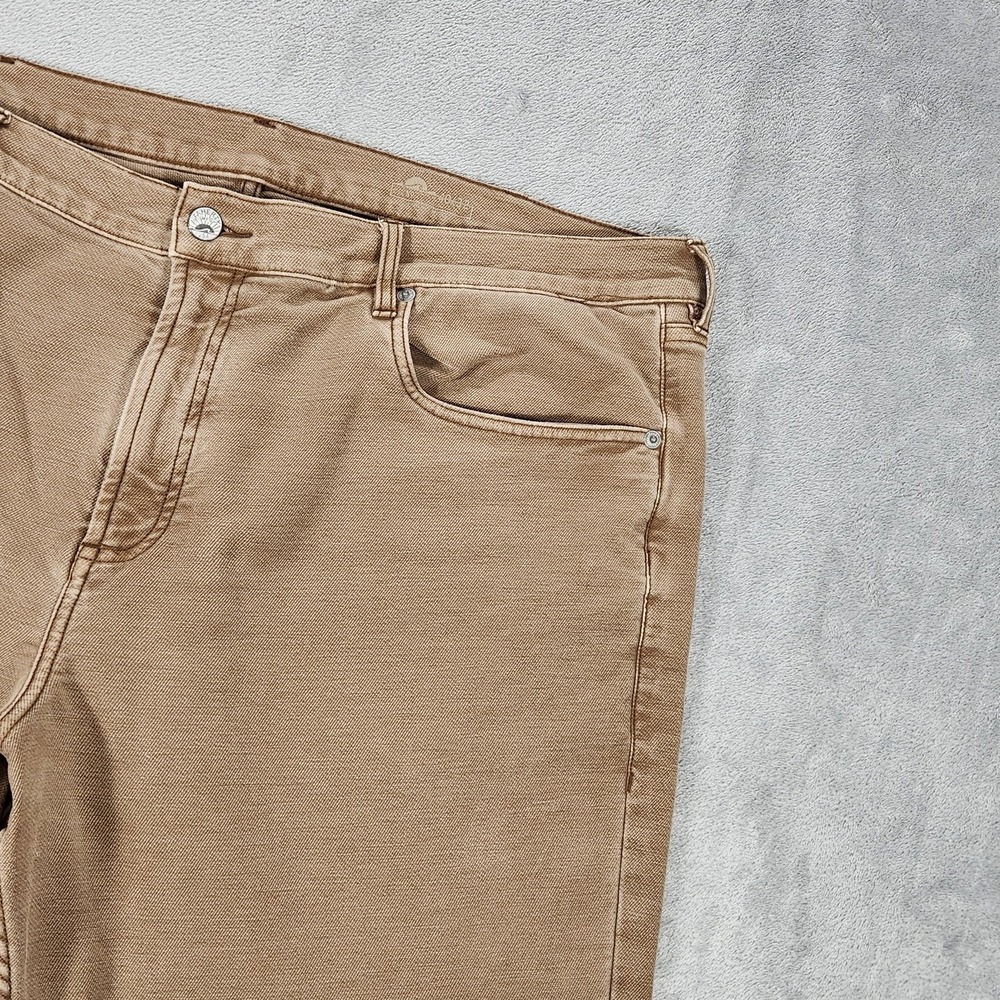 Faherty Jeans Mens 38x32 Beige Huckberry Slim Straight Stretch 5 Pocket Pants - Picture 4 of 16